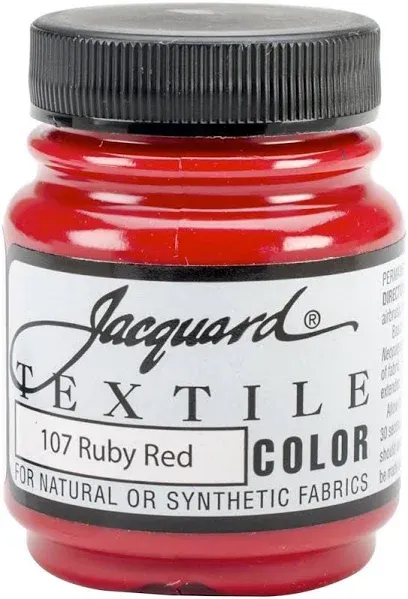 3 Pack Jacquard Textile Color Fabric Paint 2.25oz-Ruby Red TEXTILE-1107