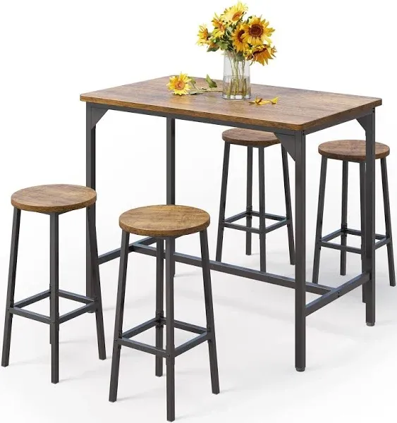 Qsun Kitchen Dining Table Set with 4 Chairs