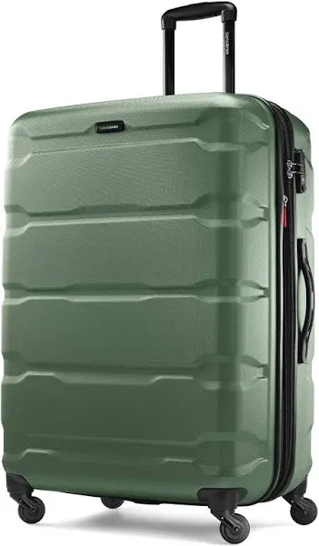 Samsonite Omni PC Hardside Expandable Luggage with Spinner Wheels, Army Green, Checked-Large 28-Inch