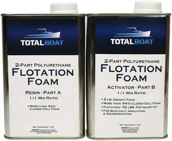 TotalBoat 6 Lb Density Expanding Foam Kit 2 Part Closed Cell Polyurethane Liquid Foam for Boat Flotation