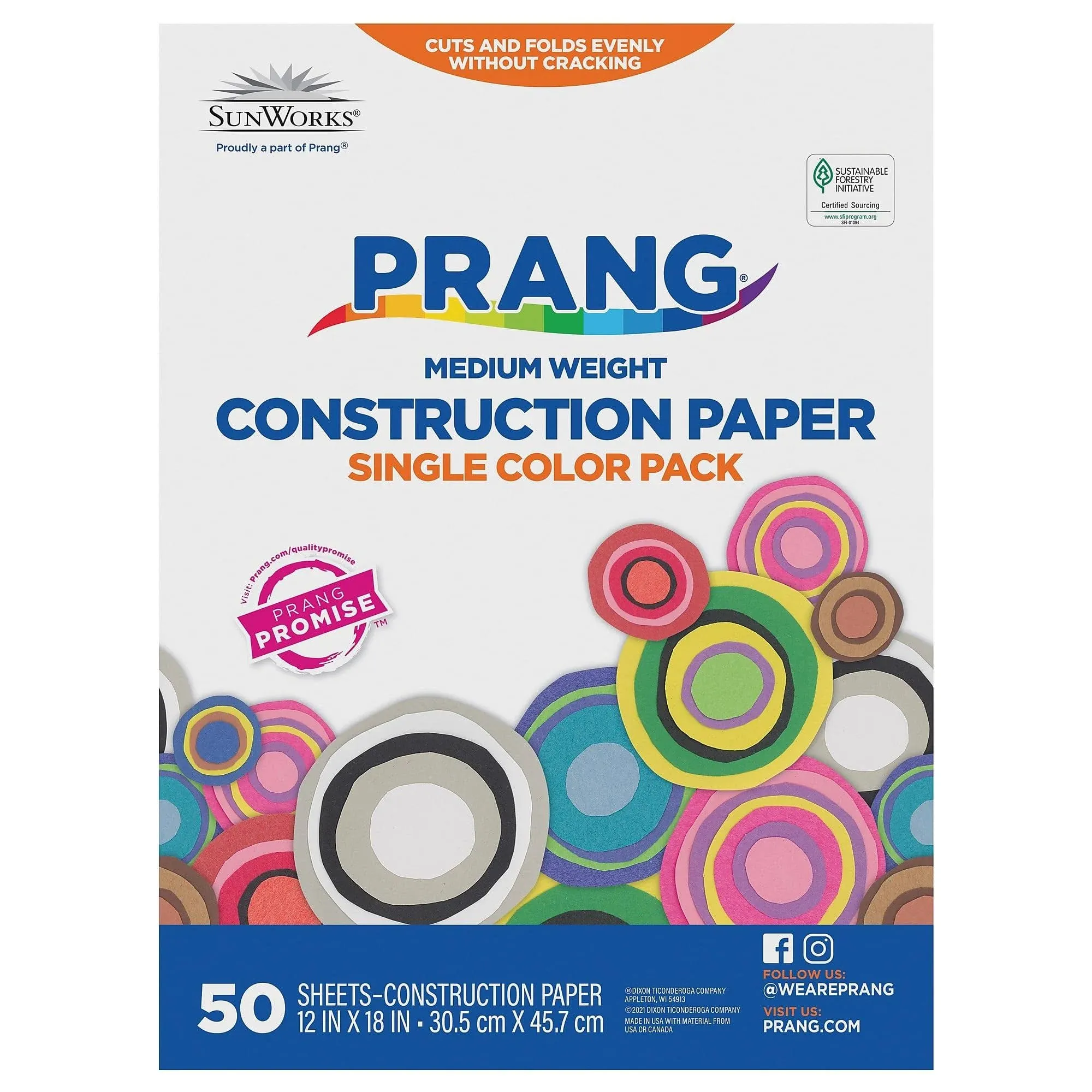 Prang Construction Paper, 12" x 18", White, Pack Of 50