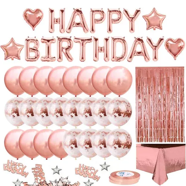 MOVINPE Rose Gold Birthday Party Decoration