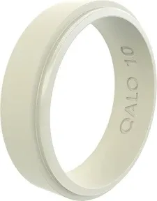 QALO Narrow Polished Step Edge Silicone Ring