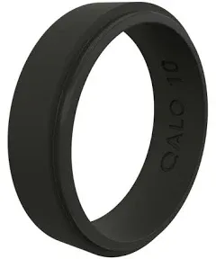 QALO Narrow Polished Step Edge Silicone Ring