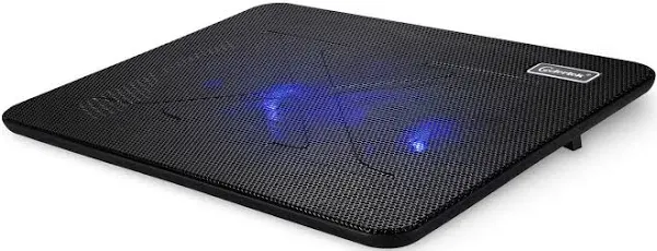 Laptop Cooling Pad, Coolertek Portable Slim Quiet Laptop Notebook Cooler Cooling Pad Stand with 2 Blue LED Fans, USB Powered, Adjustable Angled, Fits 11-14 Inch Laptop