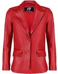 Jild Women's Classic 2-Button Lambskin Leather Blazer