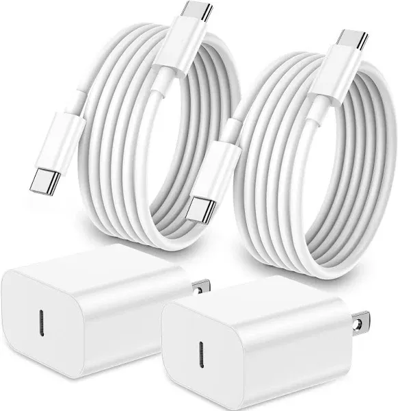 iPhone 15 Charger Fast Charging, iPad Charger 2Pack 20W USB C Fast Wall Charg...