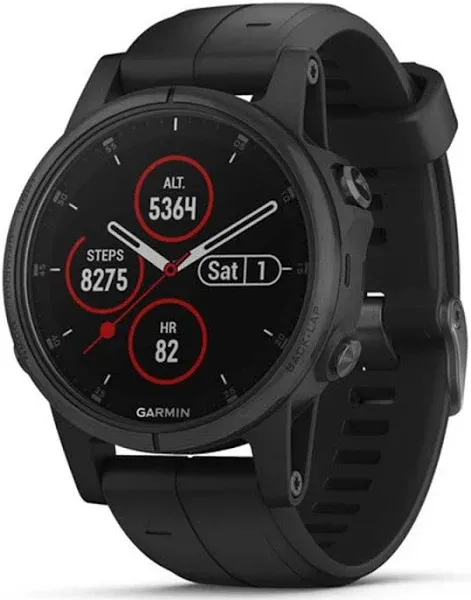 Garmin fenix 5S Plus Sapphire Multisport GPS Watch White with Gray Suede Band