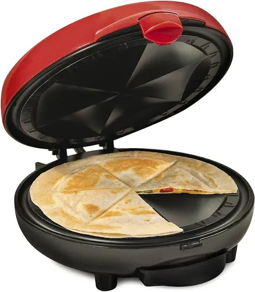 6-Wedge Electric Quesadilla Maker with Extra Stuffing Latch Taco Tuesday