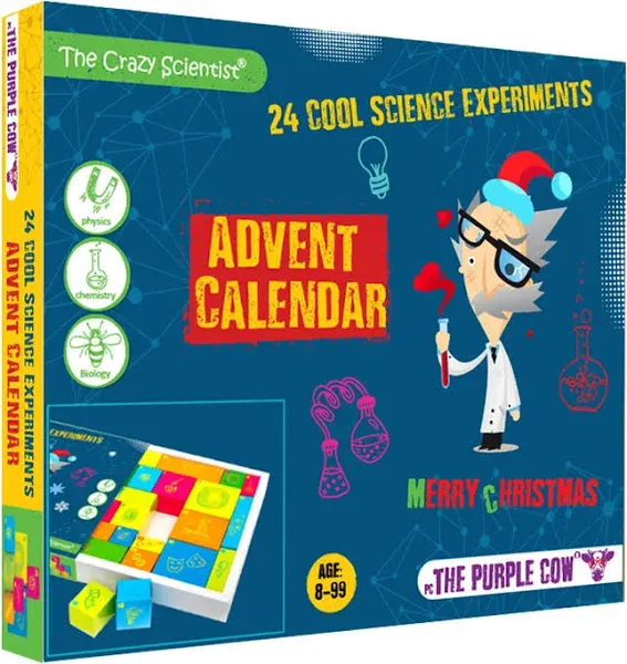 The Purple Cow Crazy Scientist Advent Calendar - 2023 Countdown to Christmas for