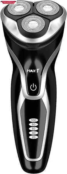 Men Electric Razor, Rechargeable Wet &amp; Dry Rotary Electric Shaver for Men (Black