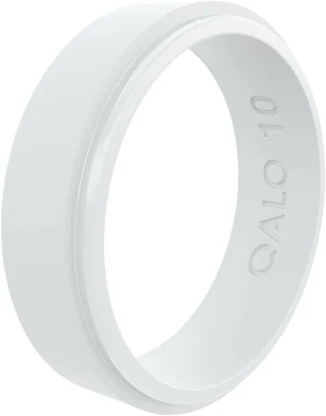 Qalo Unisex Narrow Polished Step Edge Ring