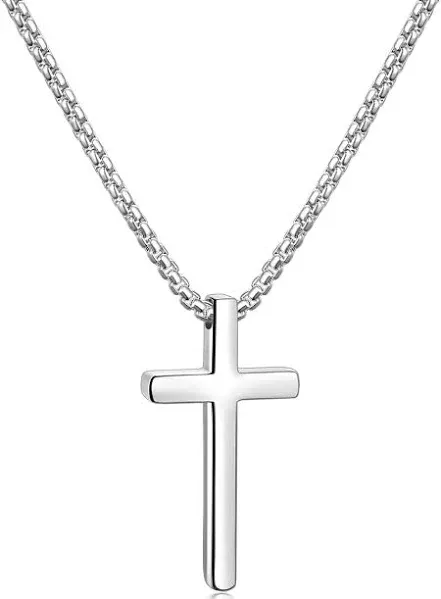 Hismart Men's Stainless Steel Cross Necklace