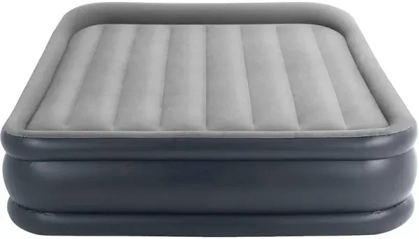 Intex Dura Beam Deluxe Pillow Raised Airbed Mattress with Built in Pump, Queen