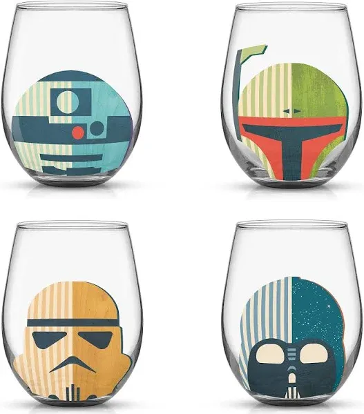 JoyJolt Star Wars Helmet Hues Stemless Drinking Glasses (Set of 4)