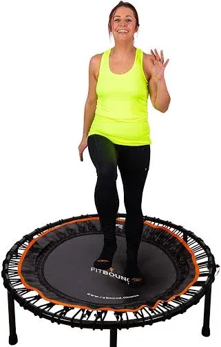 FIT BOUNCE PRO XL Folding Silent Indoor Bungee Fitness Rebounder 48&#034; Trampoline