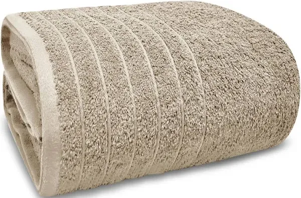 Tens Towels Pack of 1 Jumbo Bath Sheet 40 x 80 Inches, Super Large & Light, Quicker to Dry, 100% Cotton, Lighter Weight, Super Soft and Absorbent, Perfect to Wrap Yourself in (Beige)