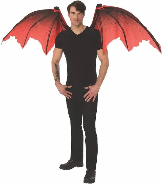 Lightweight Red Devil Mechanical Wings Expand from 25&#034; to 76&#034; for All Ages