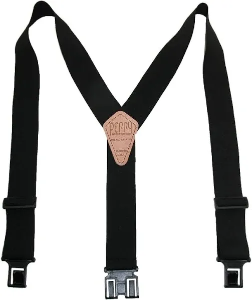 Perry Suspenders Men's Elastic 1.5 Inch Wide Hook End Suspenders