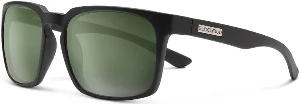 Suncloud Hundo Sunglasses Unisex Matte Black Polarized Gray Green Lenses