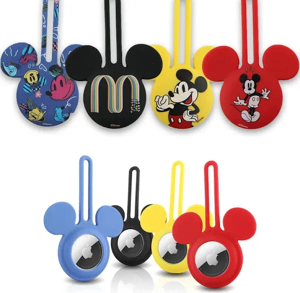 4PK Disney AirTag Holder Kids Adults Mickey Mouse Designs Loop Link Anywhere