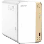 QNAP 2-Bay desktop NAS, Intel Celeron N4505 dual-core processor, 4GB DDR4 SODIMM