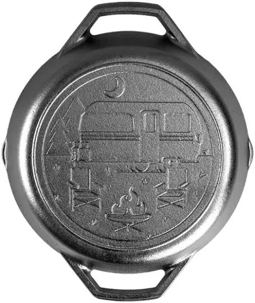 Lodge Cast Iron Wanderlust Series, Dual Handled Camper Pan, 10.25 inch