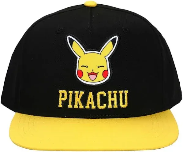 Pokémon Pikachu Black Snapback Hat Baseball Cap Adjustable OSFM