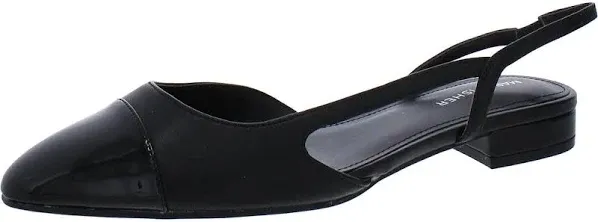 Marc Fisher Women's Dela Leather Toe Cap Slingbacks