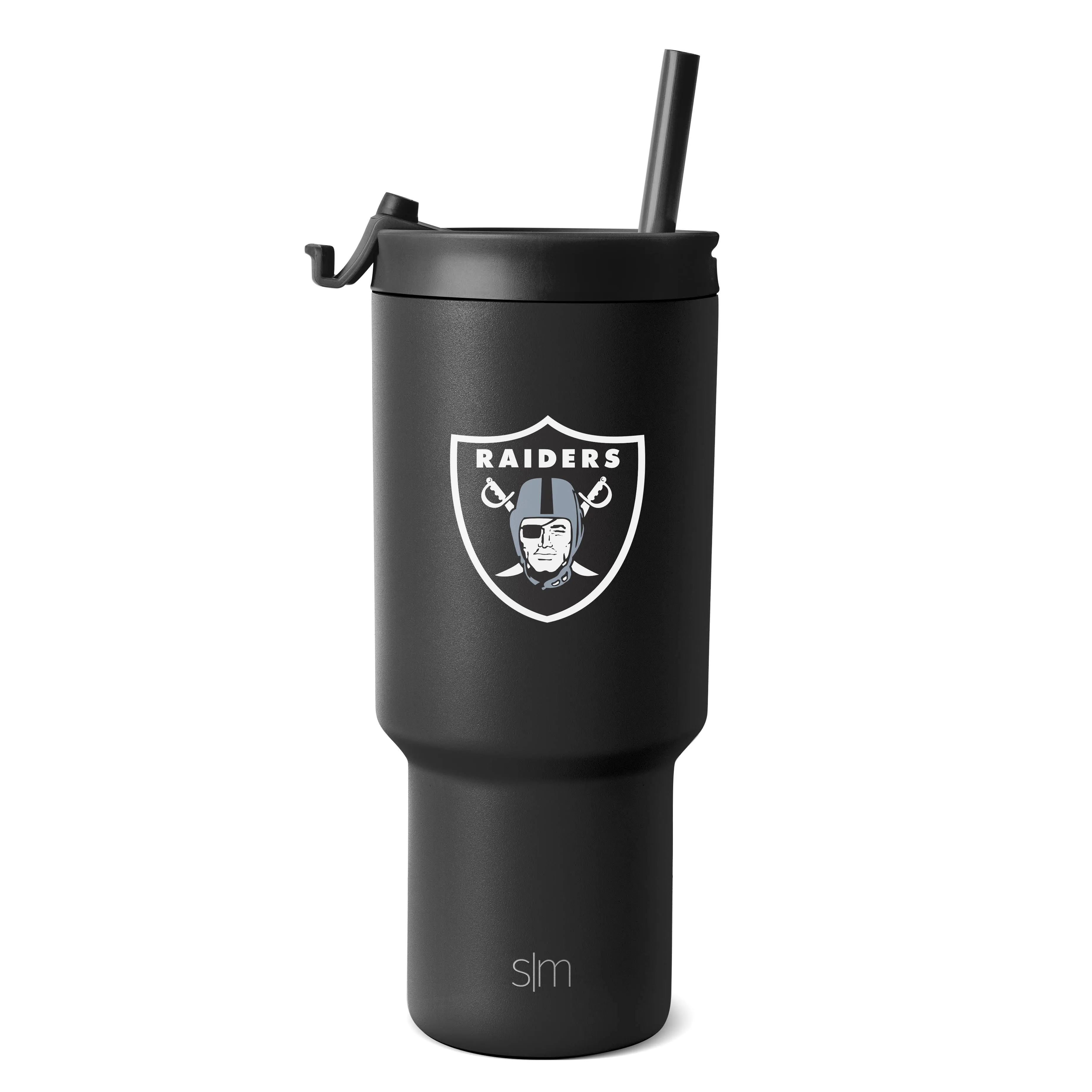 Simple Modern Officially Licensed NFL Oakland Raiders 30 oz Tumbler with Flip Lid and Straws | Insulated Cup Stainless Steel | Gifts for Men Women | Trek Collection | Oakland Raiders