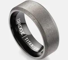 The Ridge Tungsten Rings For Men - Mens Wedding Band - Strong, Durable, and Scratch-Resistant Beveled Ring With Silicone Band