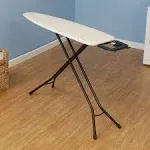 Household Essentials Steel Top Long Ironing Board with Iron Rest | Natural Co...