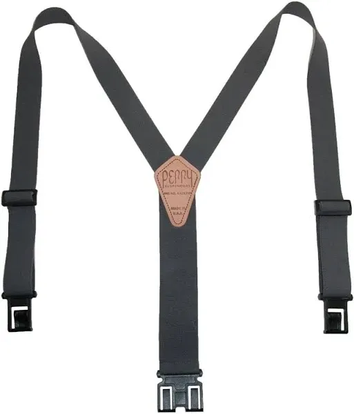 Perry Suspenders Men's Elastic 1.5 Inch Wide Hook End Suspenders