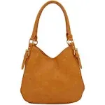 Lightweight 3 Compartment Faux Leather Medium Hobo Bag