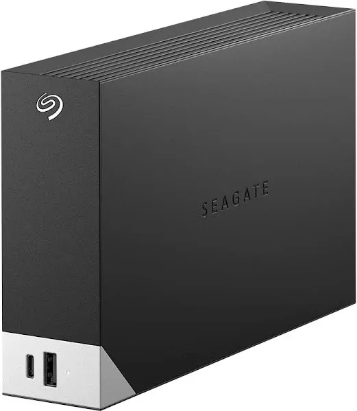 Seagate 8TB One Touch Desktop External Drive with Built-In Hub (Black)