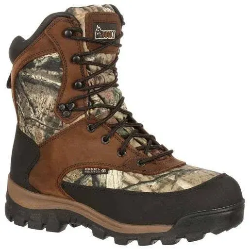 Rocky Men&#039;s Core Insulated Boots sz 9 M Waterproof Break-up Country Camo Lace-up