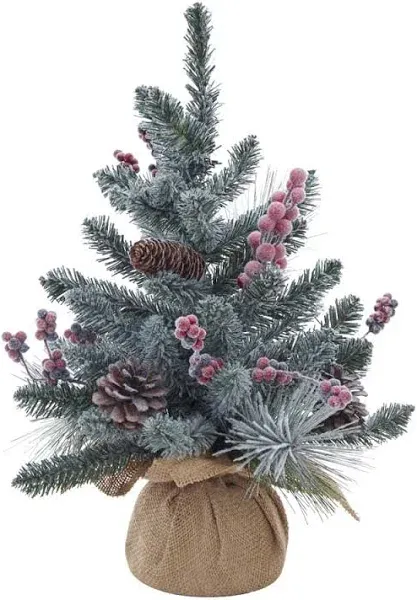 Kurt Adler 18-inch Flocked Red Berries and Pinecones Tree