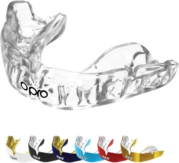 OPRO Instant Custom-Fit Mouth Guard, Dentist-Level Comfort, Protection & Fit - Moldable Mouthguard for Football, Boxing, Rugby, MMA, Lacrosse, UFC, Ice Hockey Mouth Piece - Includes Mouthguard Case