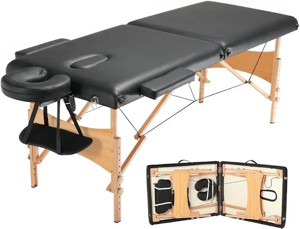 VEVOR Portable Massage Table 28" W 2 Folding Lightweight Massage Table