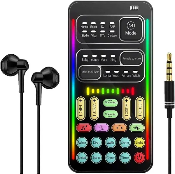 Voice Changer, Handheld Microphone Voice Changer with Sound Multifunctional Effects Machine for Phone/PS4/Xbox/Switch/IPad/Computer/Laptop/Anchor/Cam Girl/Kids (i900)