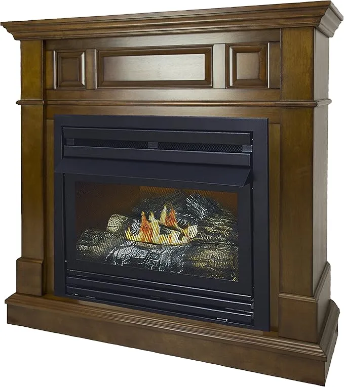 Pleasant Hearth 42-in Heritage Ventless Liquid Propane Gas Fireplace