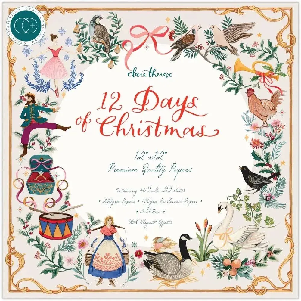 Craft Consortium Double-Sided Paper Pad 12"x12" 40/Pkg-12 Days of Christmas CPPA