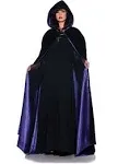 Underwraps 63" Deluxe Hooded Cloak Costume, Black / Purple, OS