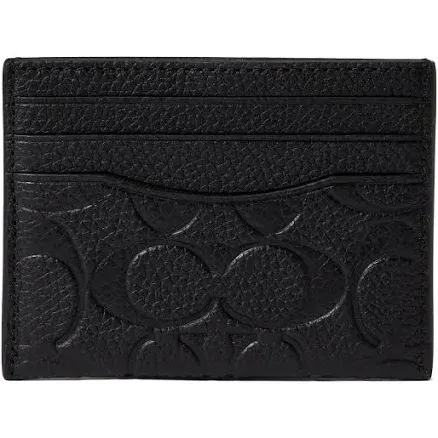 Flat Card Holder - Coach - Black - Leather