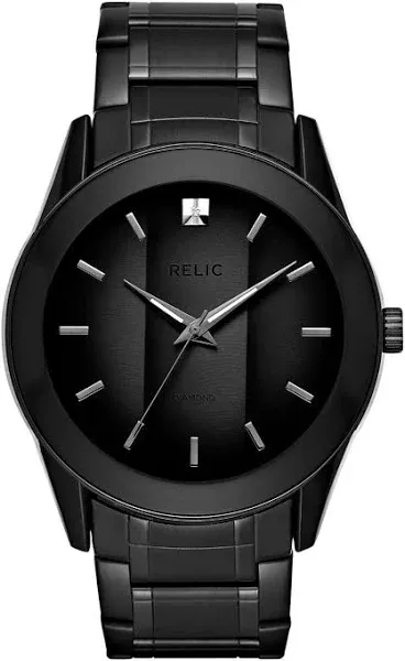 Relic by Fossil Men's Rylan Three-Hand Black Stainless Steel Bracelet Watch (Model: ZR77271)