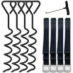 Eurmax USA Trampoline Stakes Heavy Duty Trampoline Parts Corkscrew Shape Steel S