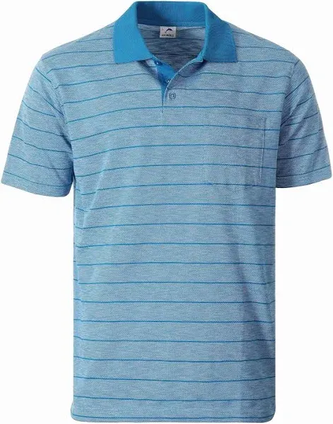 Mens Regular Fit Striped Short Sleeve Polo Shirt with Pocket