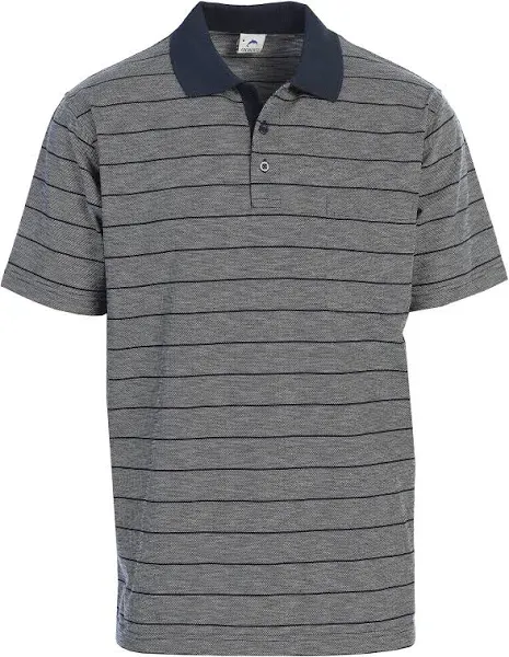 Mens Regular Fit Striped Short Sleeve Polo Shirt with Pocket