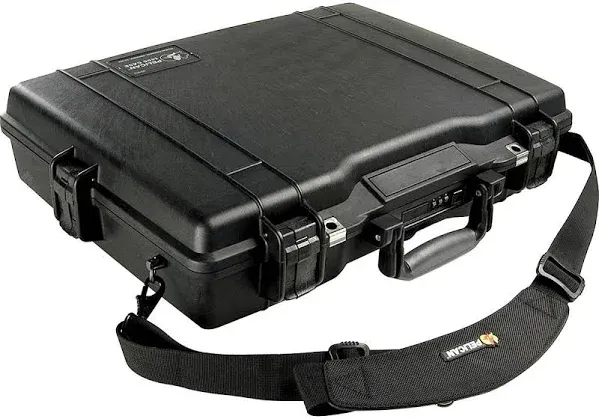 Peli 1495CC1 Impact Resistant Laptop Case, IP67 Watertight and Dustproof, 37L Capacity, Made in US, Black