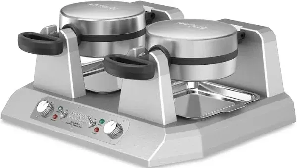 New 7” Round Waring Pro Model WW250x Double Belgian Waffle Maker 60 per hr 120v